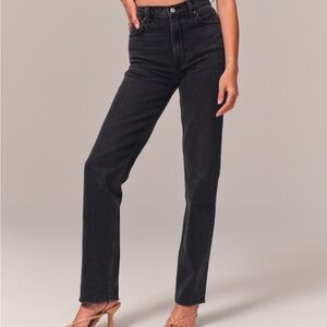 Abercrombie and Fitch Curve Love 90s Ultra High Rise Straight Jeans